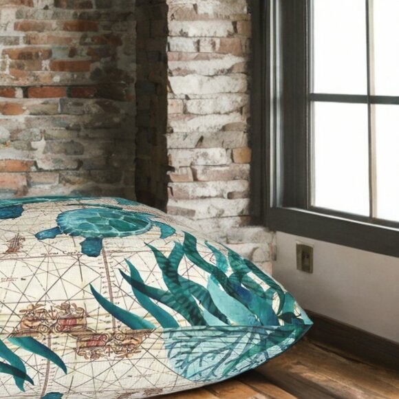 Beach Pillow Covers Soft Cases Set Cottage Decor Coastal Nautical Decoration 18" - Picture 4 of 8